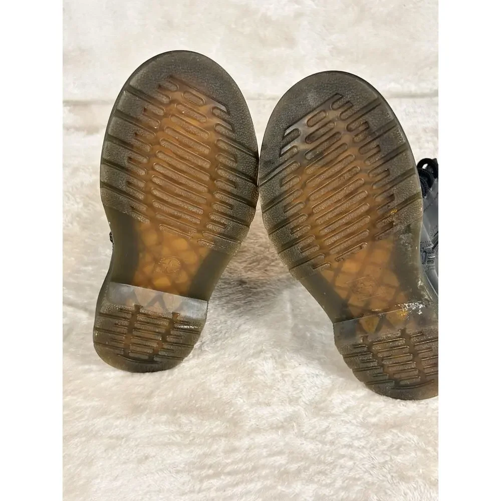 Dr Martens 1460 J Boots Kids Size 13 Leather Lace Up Side Zip Comfort Shoes